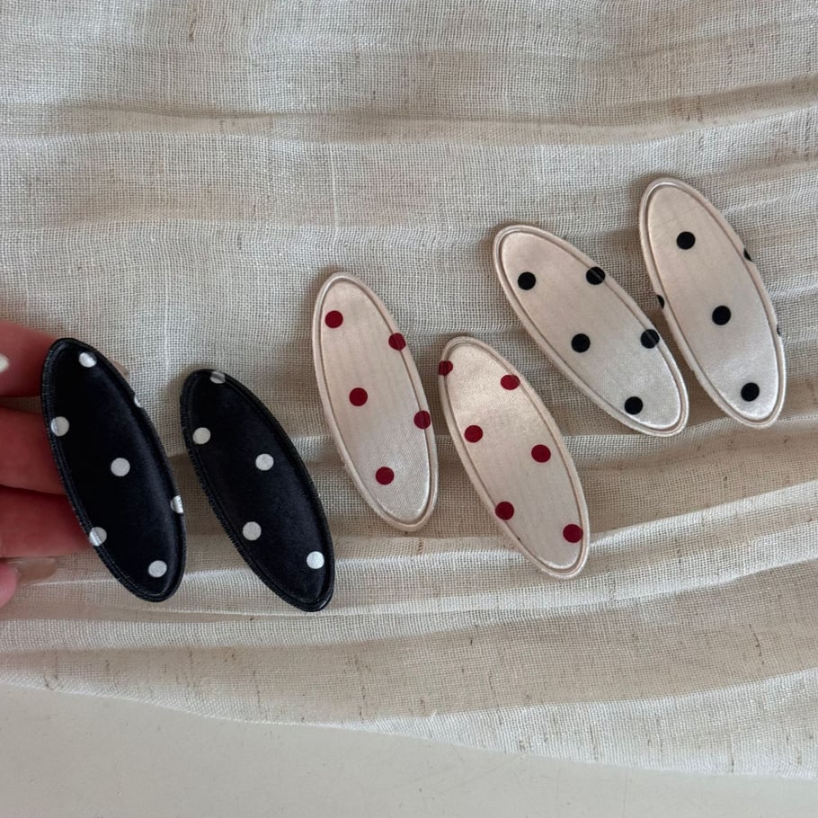 1 pieza de pinzas para el cabello de tela con lunares de la serie romántica para uso diario para mujer Imagen3