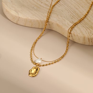 1 Piece Simple  Elegant Irregular Shape Stainless Steel  Women's Layered Necklaces h5 Picture3