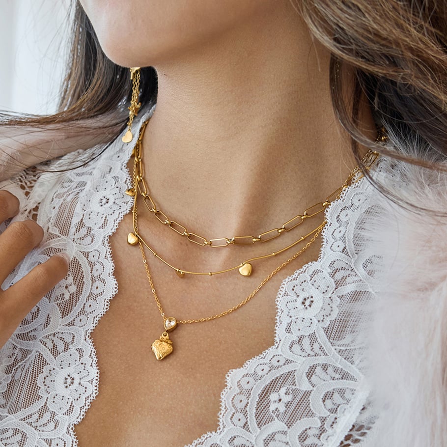1 Stück süße Tropfen Erdbeere Edelstahl Gold Farbe Damen Anhänger Halsketten Bild3