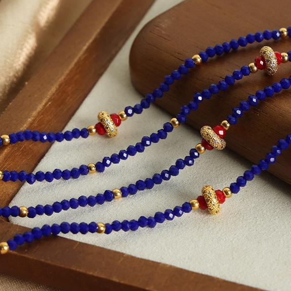 1 pezzo di perline di pietra naturale squisite in acciaio inossidabile color oro, collane di perline da donna Immagine6