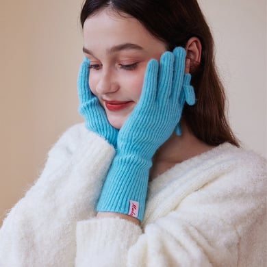 1 Pair Portable Solid Color Polyester Women's Gloves h5 Picture2
