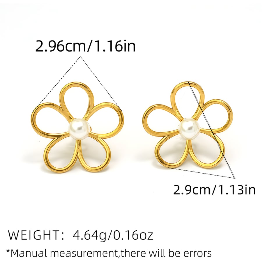 1 Pair Simple Series Natural Flower Stainless Steel  Women's Stud Earring Picture2