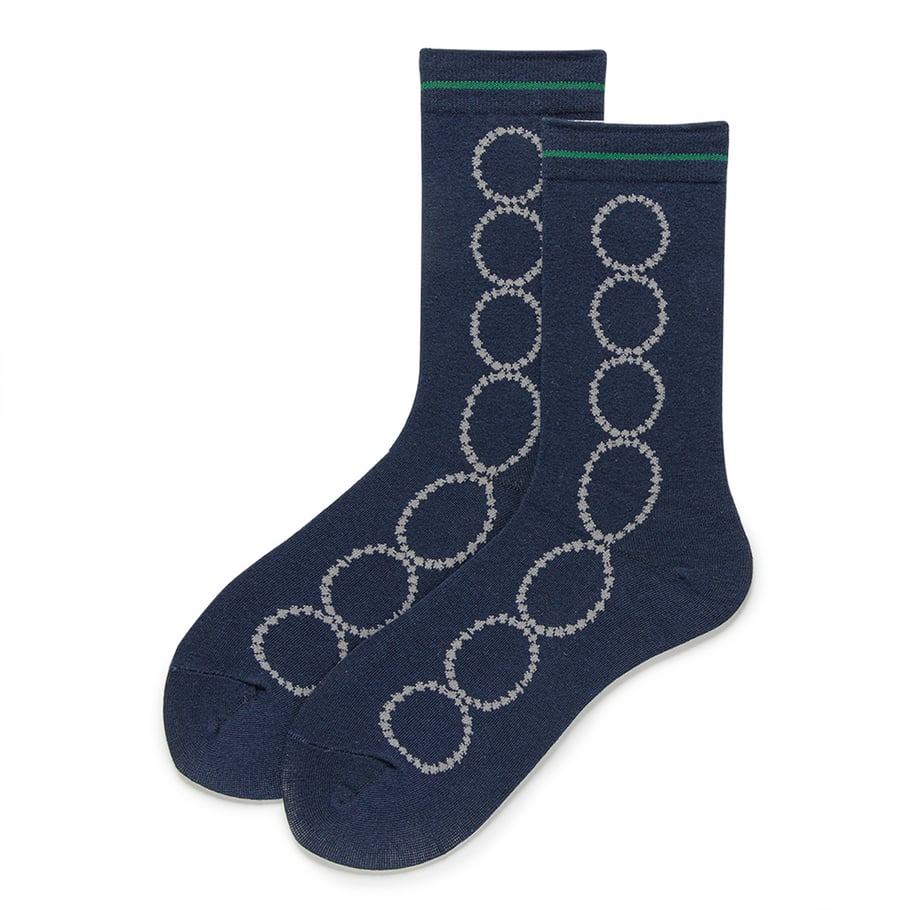 1 Pair Of Retro Color Blocking Cotton Women's Mid Calf Socks 