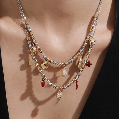Luxurious Animal Stainless Steel Gold Color Zircon Women's Jewelry Sets h5 Picture5