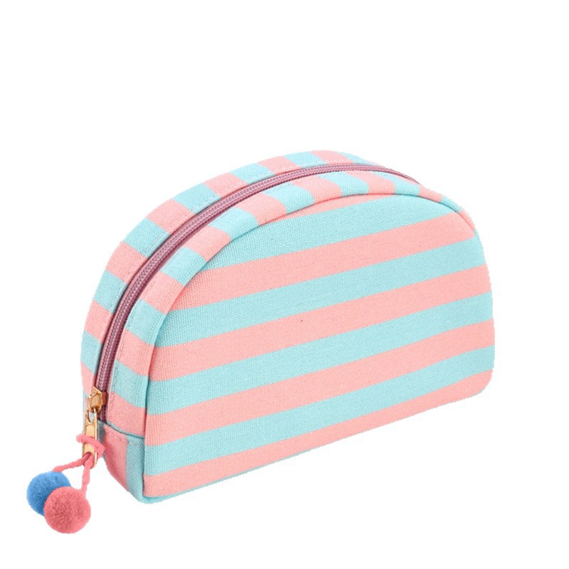 1 Stück Simple Series Casual Strip Canvas Damen-Make-up-Taschen Bild5
