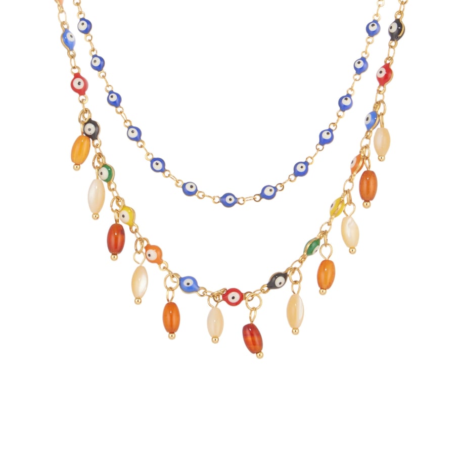 1 Piece Retro Agate Devil's Eye Stainless Steel Women's Pendant Necklaces Picture7