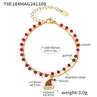 TXE184-Bracciale a doppio strato con cappello di Babbo Natale in oro Immagine2