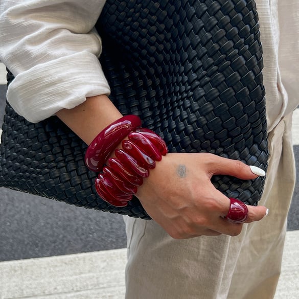 1 Piece Retro Irregular Shape Resin Bangle