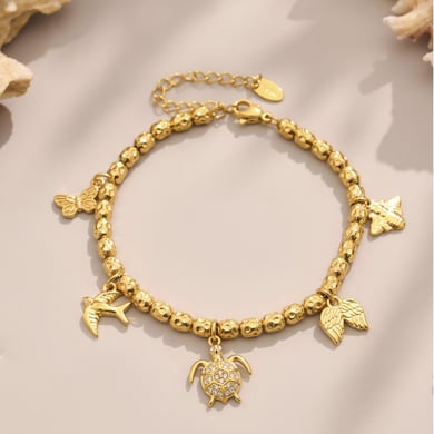 Luxurious Animal Stainless Steel Gold Color Zircon Women's Jewelry Sets h5 Picture7