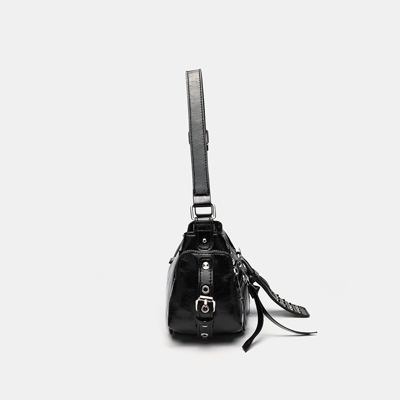 Bolso de hombro de PU con remaches punk de lujo para mujer, 1 pieza Imagen4