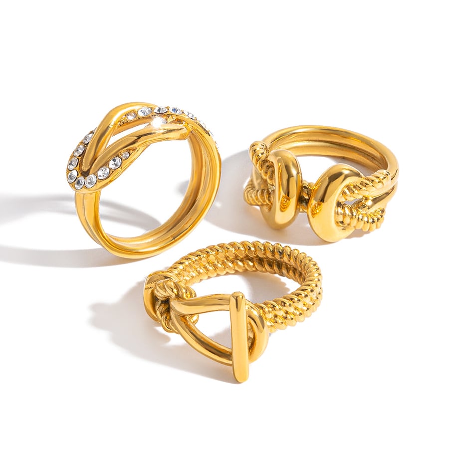1 Piece Designable Twist Stainless Steel Gold Color Statement Rings Picture6