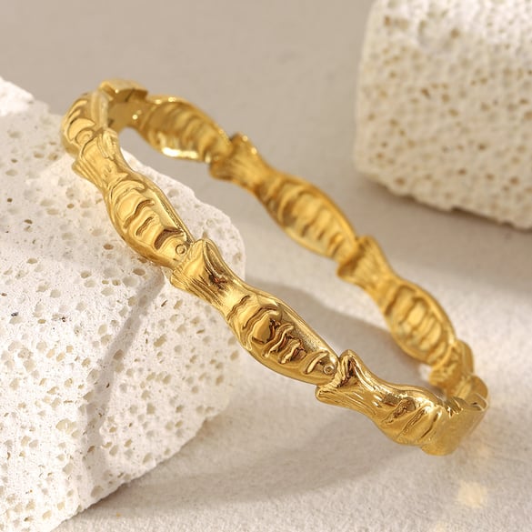1 Piece Chic Fish Stainless Steel Gold Color Women's Bangles 2