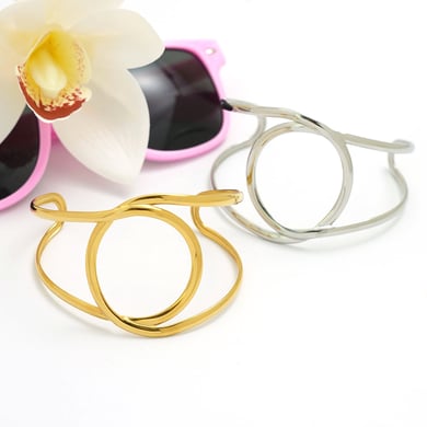 1 pulsera de acero inoxidable para mujer con forma irregular natural y sencilla h5 Imagen7