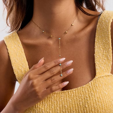 1 Piece Minimalist Circle Stainless Steel Gold Color Natural Stone Women's Pendant Necklaces h5 Picture4