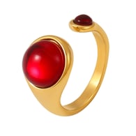 A049-Goldener Granat offener Ring/Nr.7 