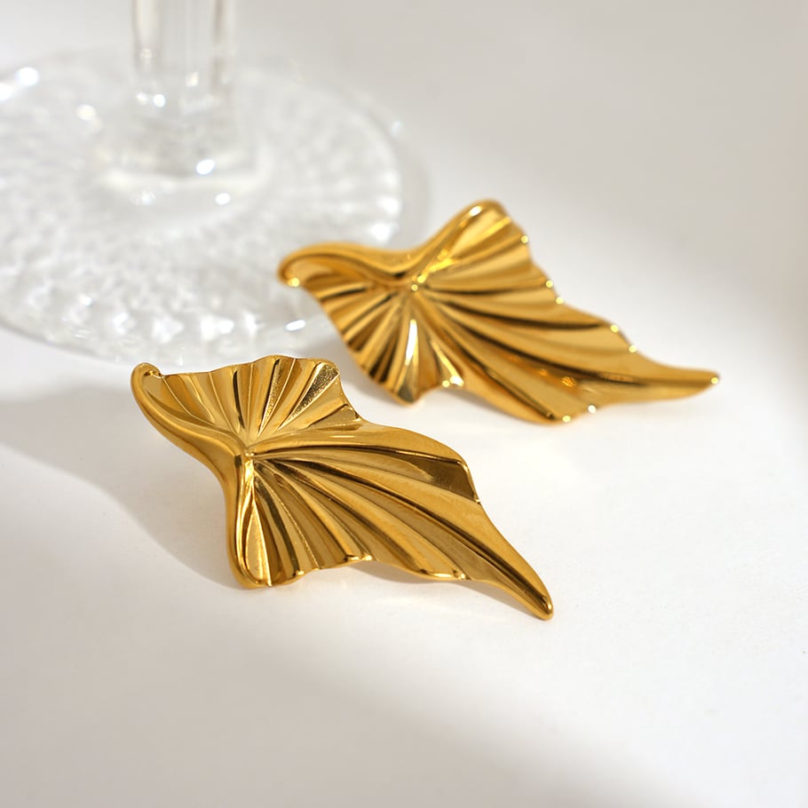 1 Piece Designable Irregular Shape Stainless Steel Gold Color Women's Stud Earrings h5Picture3