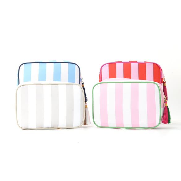 1 stuk Simple Series Casual Strip Canvas Dames Make-uptassen