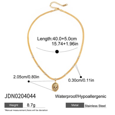 1 Piece Vintage Figure Stainless Steel Gold Color Women's Pendant Necklaces h5 Picture2