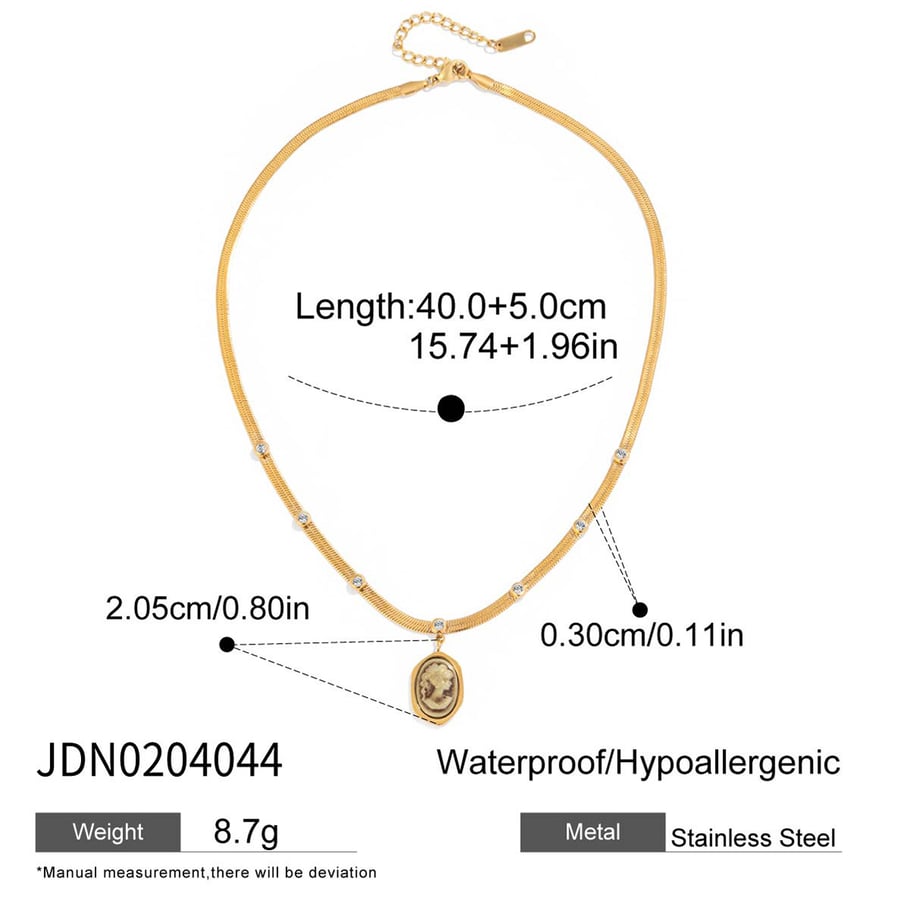 1 Piece Vintage Figure Stainless Steel Gold Color Women's Pendant Necklaces Picture2