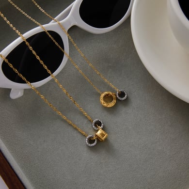 1 Piece Simple Circle Stainless Steel Gold&Silver Color Women's Pendant Necklaces h5 Picture4