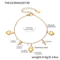 TXE323-Gold Heart Bracelet 