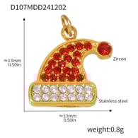 D107-Ciondolo cappello di Natale dorato Immagine7