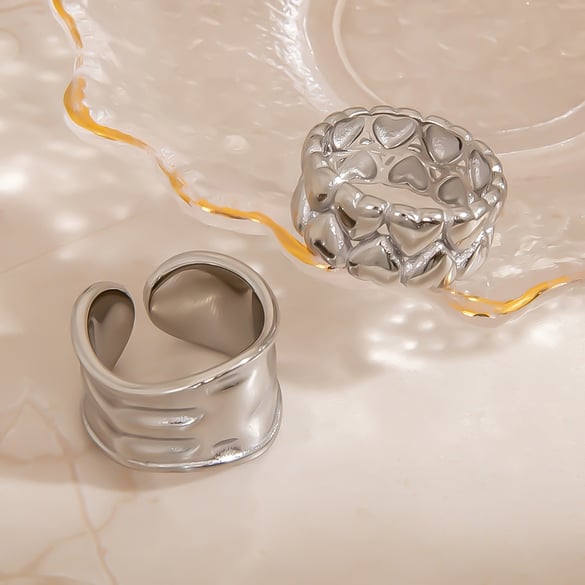 1 Piece Simple  Casual Irregular Shape Stainless   Statement Rings 2