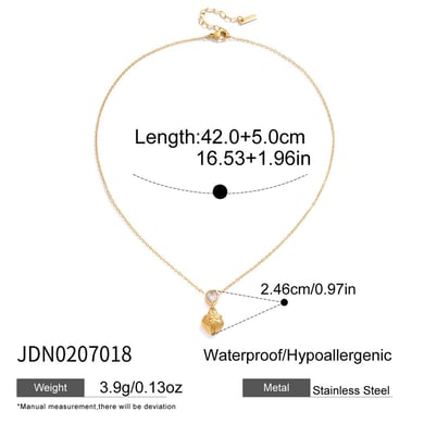 1 Stück süße Tropfen Erdbeere Edelstahl Gold Farbe Damen Anhänger Halsketten h5 Bild2