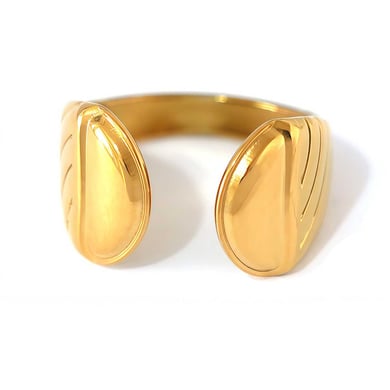 1 Stück Simple Series Tägliche unregelmäßige Form Edelstahl Gold Farbe Statement Ringe h5 
