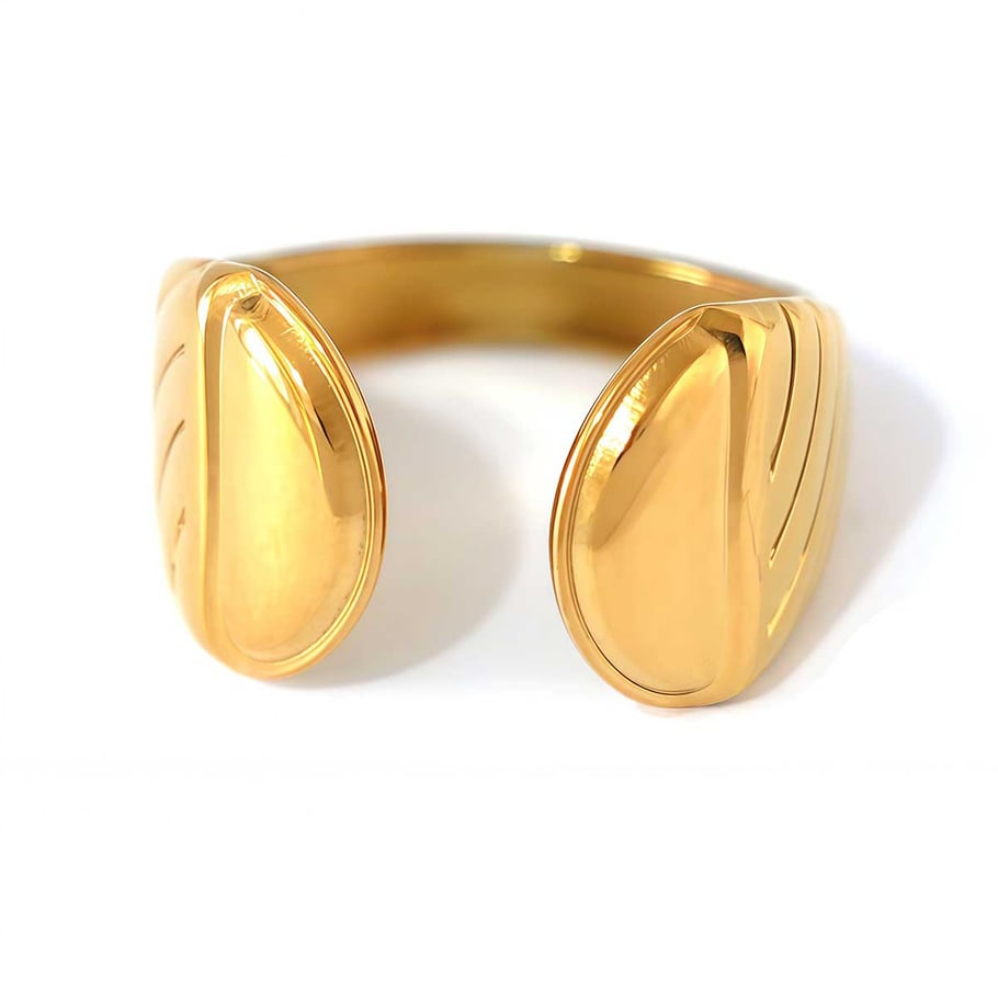 1 Stück Simple Series Tägliche unregelmäßige Form Edelstahl Gold Farbe Statement Ringe 