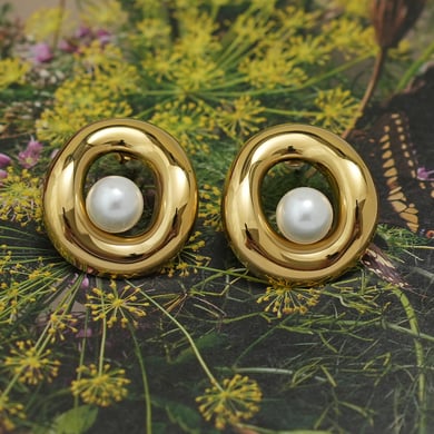 1 Pair Simple Series Retro Irregular Shape Stainless Steel  Woemn's Stud Earrings h5 Picture4