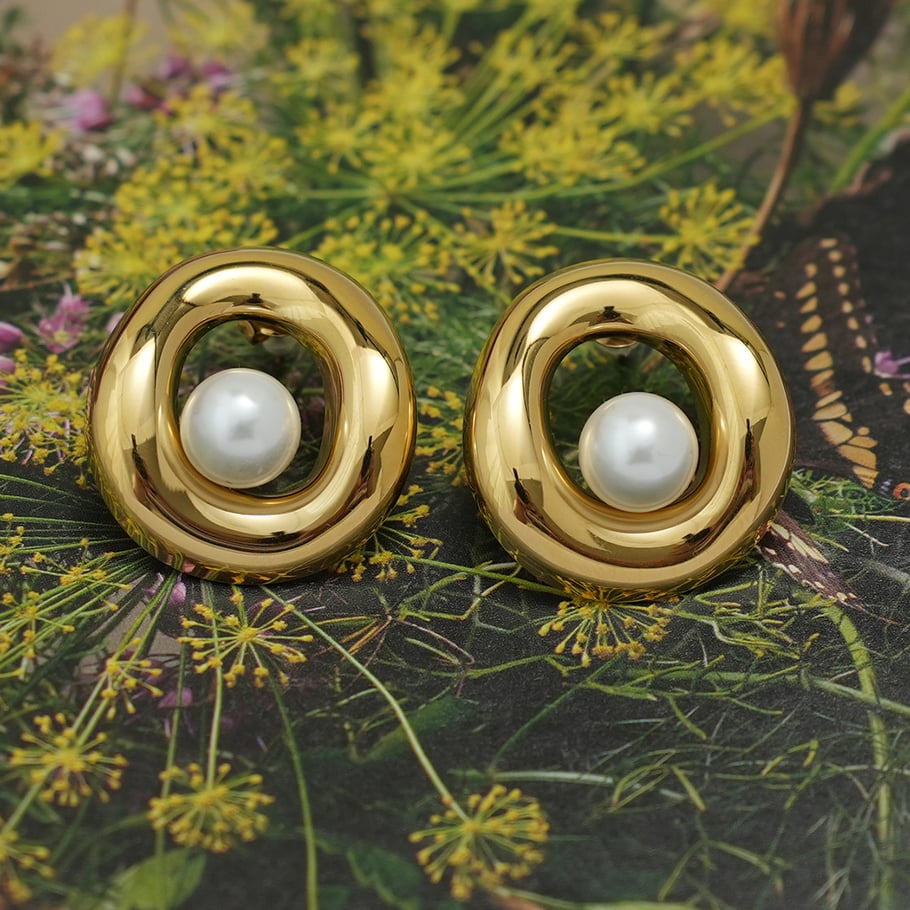 1 Pair Simple Series Retro Irregular Shape Stainless Steel  Woemn's Stud Earrings Picture4
