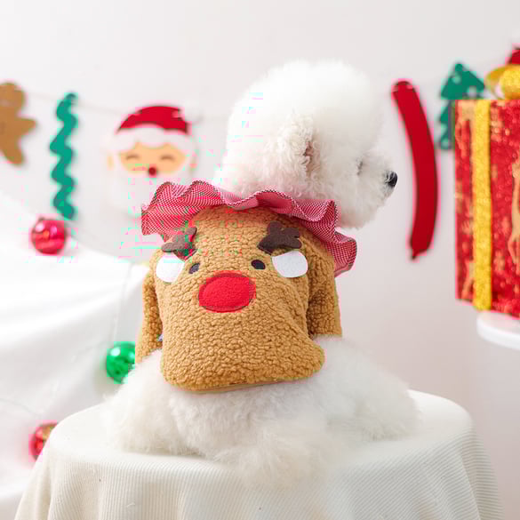 1 Piece Cute Christmas Pet Plush Coat 2