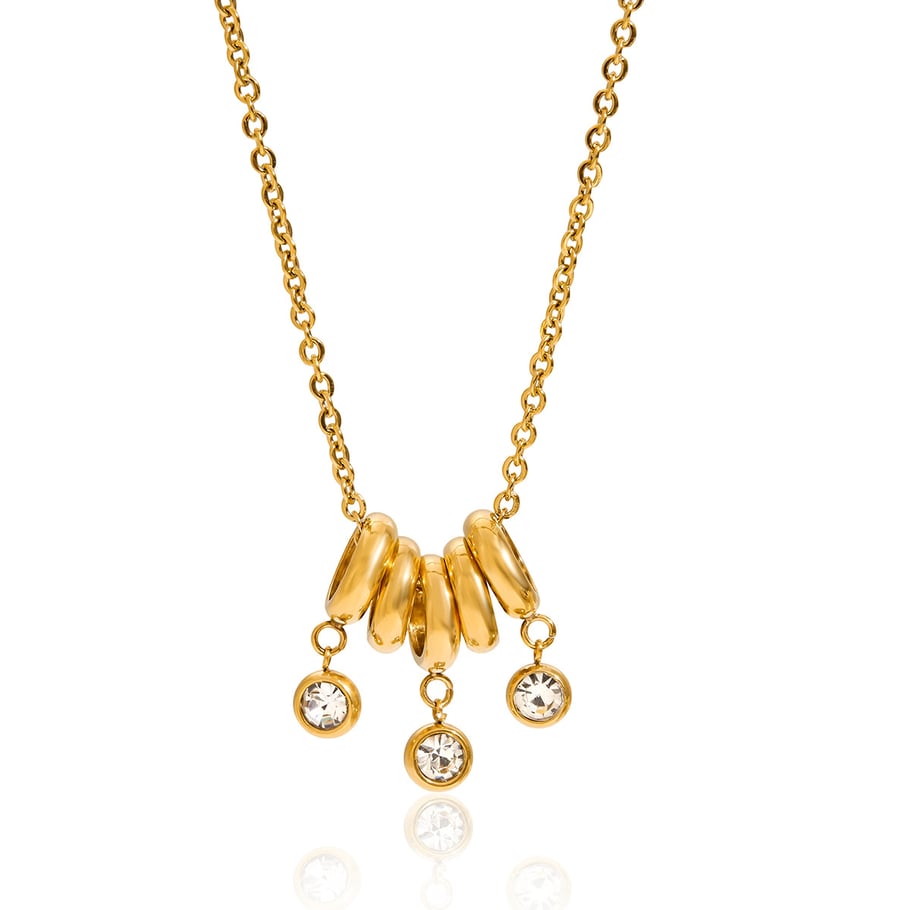 1 Piece Luxurious Circle Stainless Steel Gold Color Women's Pendant Necklaces Picture6