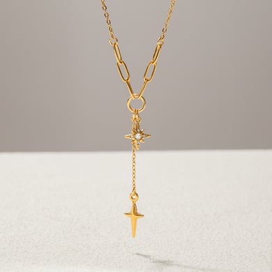 1 Piece Exqusite Star Stainless Steel Gold Color Women's Pendant Necklaces h5 Picture5