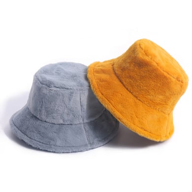 1 Piece Solid Color Plush Fisherman's Hat h5 Picture2