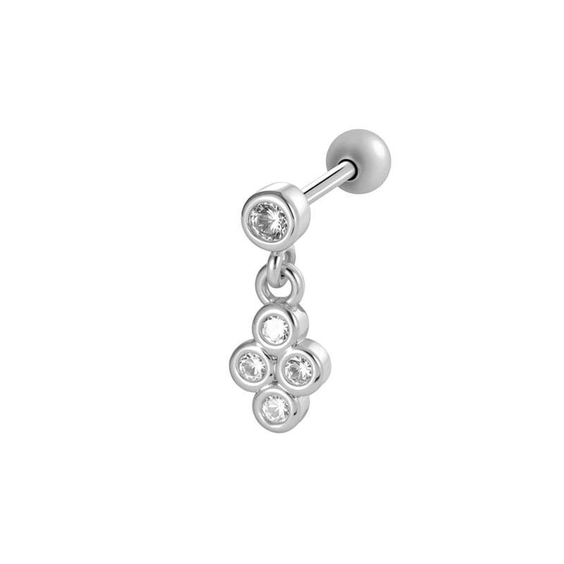 1 stuk vlinder koper goudkleurige zirkoon piercing oorbel 
