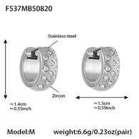 F537-Stahl Farbe Zirkon Ohrringe-M Bild2