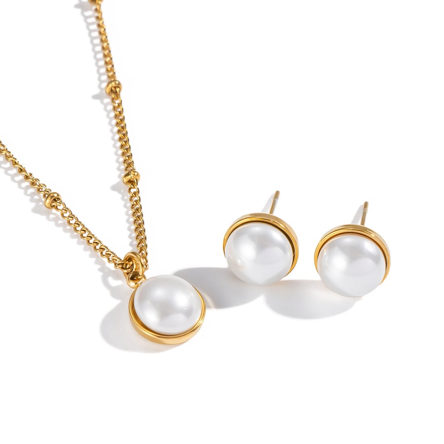 Daily Circle roestvrij staal goudkleurige dames sieraden sets Afbeelding5