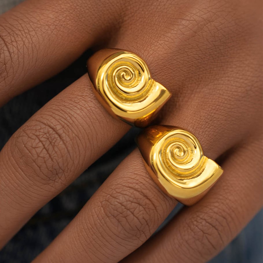 1 Piece Simple Series Retro Thread Stainless Steel  Gold Color  Statement Rings Picture7