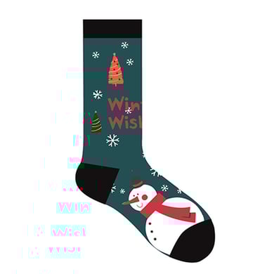 1 paire de chaussettes mi-mollet élégantes en coton à blocs de couleurs pour femme, idéales pour Noël h5 Image2