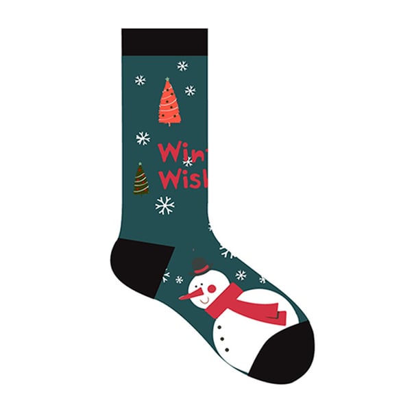 1 Pair Cotton Stylish Color-Blocking Christmas Women's Mid-Calf Socks