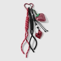 1 wine red flower heart keychain Picture3