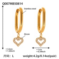 Q007-Gold U-shaped heart earrings-large Picture2