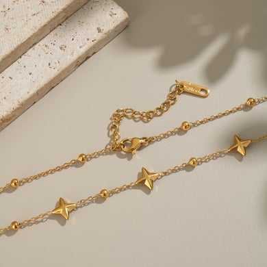 1 Piece Stars Stainless Steel Gold Color Chain Necklace h5 Picture5