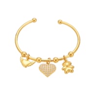 Z493-Golden Heart Zircon Bracelet 