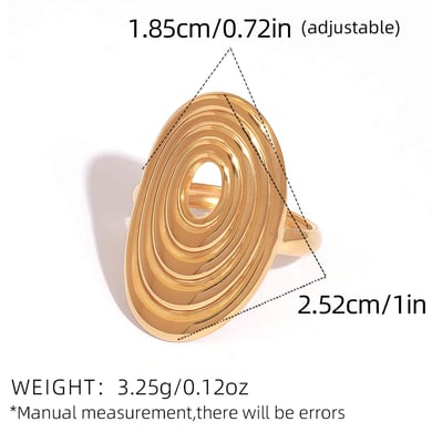 1 Piece Simple Series Retro Circle Stainless Steel  Women's Statement Rings h5 Picture2