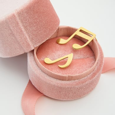1 paio di orecchini a bottone asimmetrici in acciaio inossidabile color oro da donna h5 Immagine6