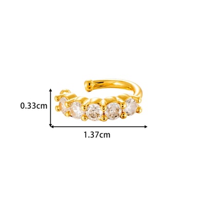 1 pieza de aretes de serpiente de cobre y circonita color dorado h5 Imagen2