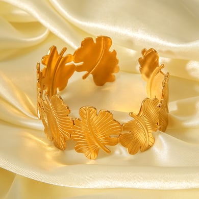 1 stuk Simple Series Daily Leaf roestvrij staal goudkleurige damesarmbanden h5 Afbeelding5